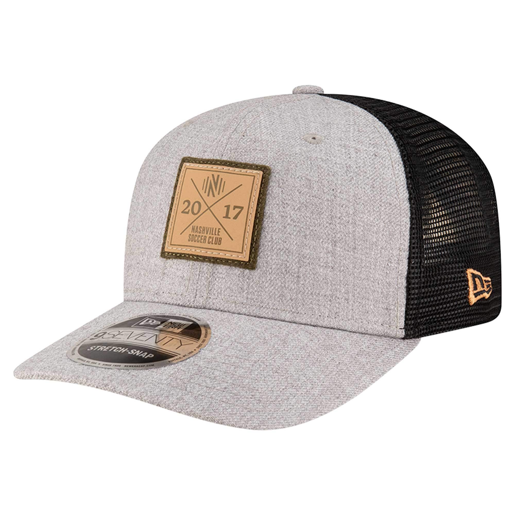 men8217s nashville sc new era heather gray 9seventy coolera stretch-snap adjustable hat | San Jose Earthquakes Hats, Jerseys & MLS Apparel