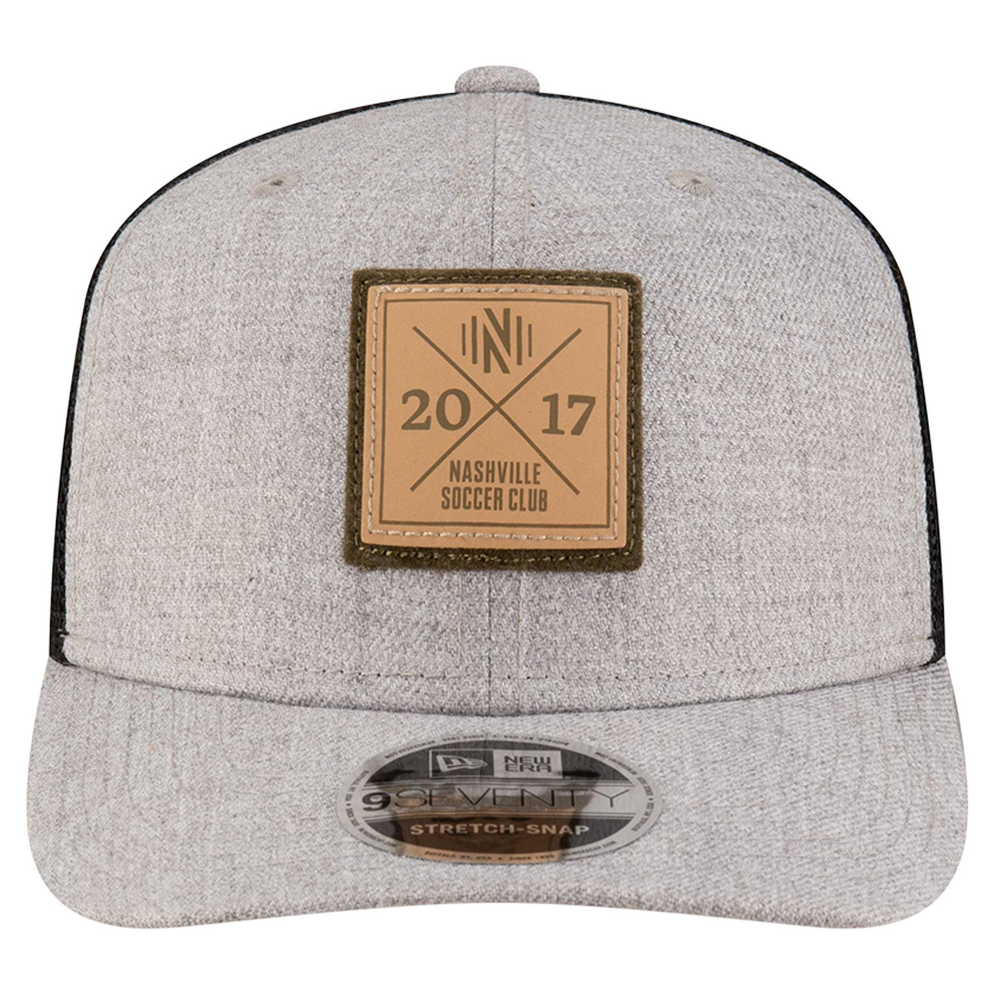 men8217s nashville sc new era heather gray 9seventy coolera stretch-snap adjustable hat | San Jose Earthquakes Hats, Jerseys & MLS Apparel