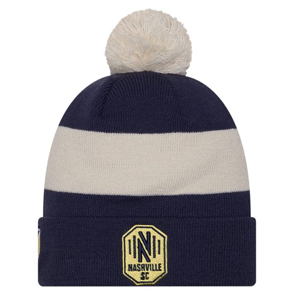 men8217s nashville sc new era navy 2024 kick off collection cuffed knit hat with pom | San Jose Earthquakes Hats, Jerseys & MLS Apparel