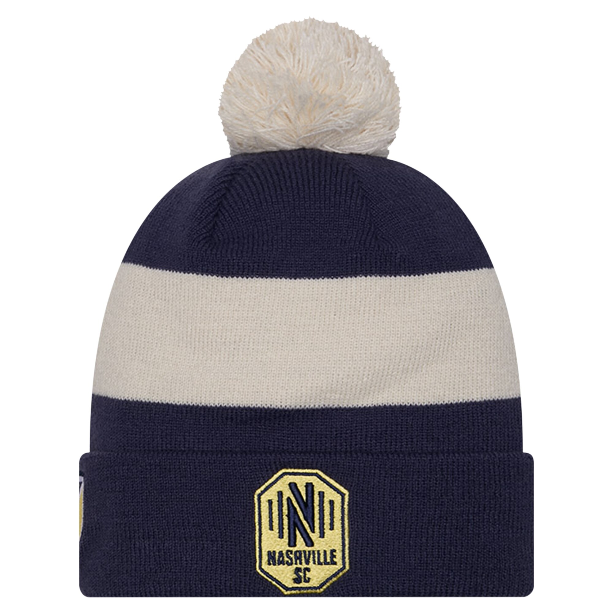 men8217s nashville sc new era navy 2024 kick off collection cuffed knit hat with pom | San Jose Earthquakes Hats, Jerseys & MLS Apparel