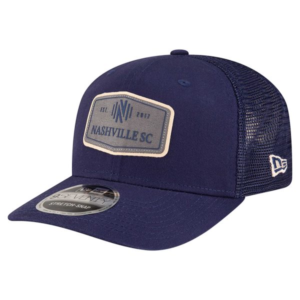men8217s nashville sc new era navy labeled 9seventy trucker stretch-snap adjustable hat | San Jose Earthquakes Hats, Jerseys & MLS Apparel