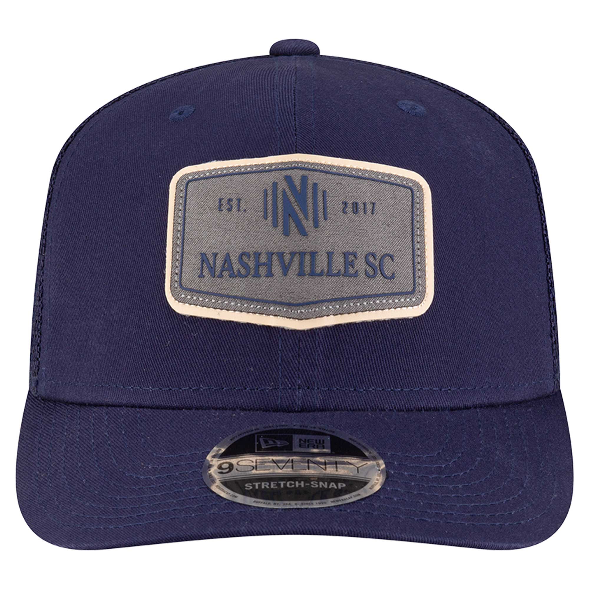 men8217s nashville sc new era navy labeled 9seventy trucker stretch-snap adjustable hat | San Jose Earthquakes Hats, Jerseys & MLS Apparel