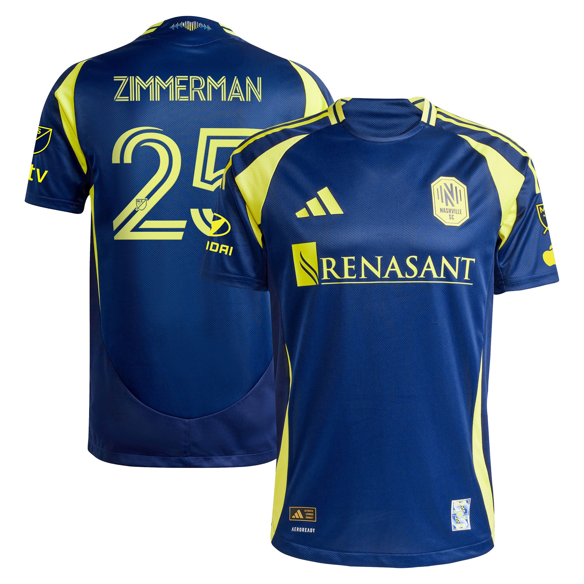 men8217s nashville sc walker zimmerman adidas navy 2025 the heart of nashville kit authentic player jersey | San Jose Earthquakes Hats, Jerseys & MLS Apparel