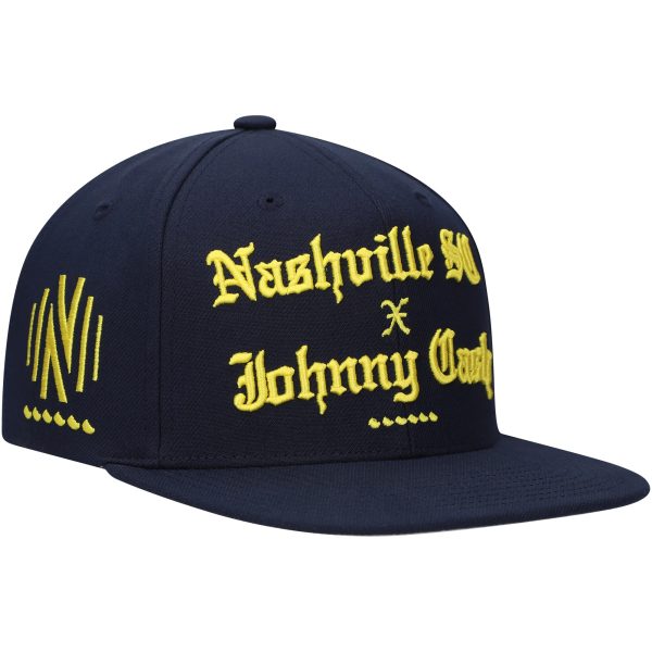 men8217s nashville sc x johnny cash mitchell amp ness navy snapback adjustable hat | San Jose Earthquakes Hats, Jerseys & MLS Apparel