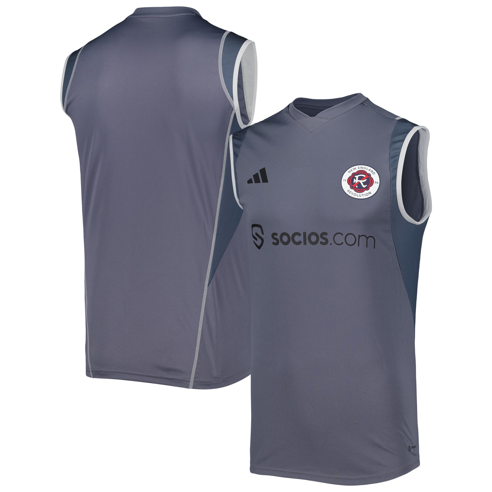 men8217s new england revolution adidas gray 2023 on-field sleeveless training jersey | San Jose Earthquakes Hats, Jerseys & MLS Apparel