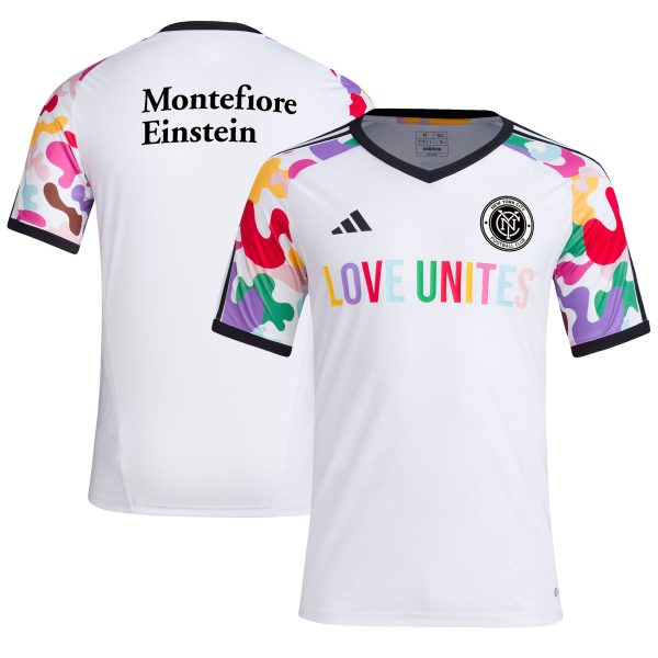 men8217s new york city fc adidas white 2023 pride pre-match top | San Jose Earthquakes Hats, Jerseys & MLS Apparel