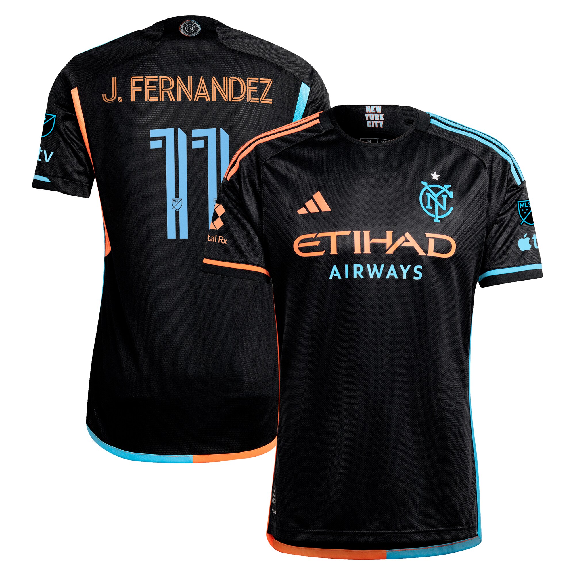 men8217s new york city fc julian fernandez adidas black 2024 247 kit authentic player jersey | San Jose Earthquakes Hats, Jerseys & MLS Apparel