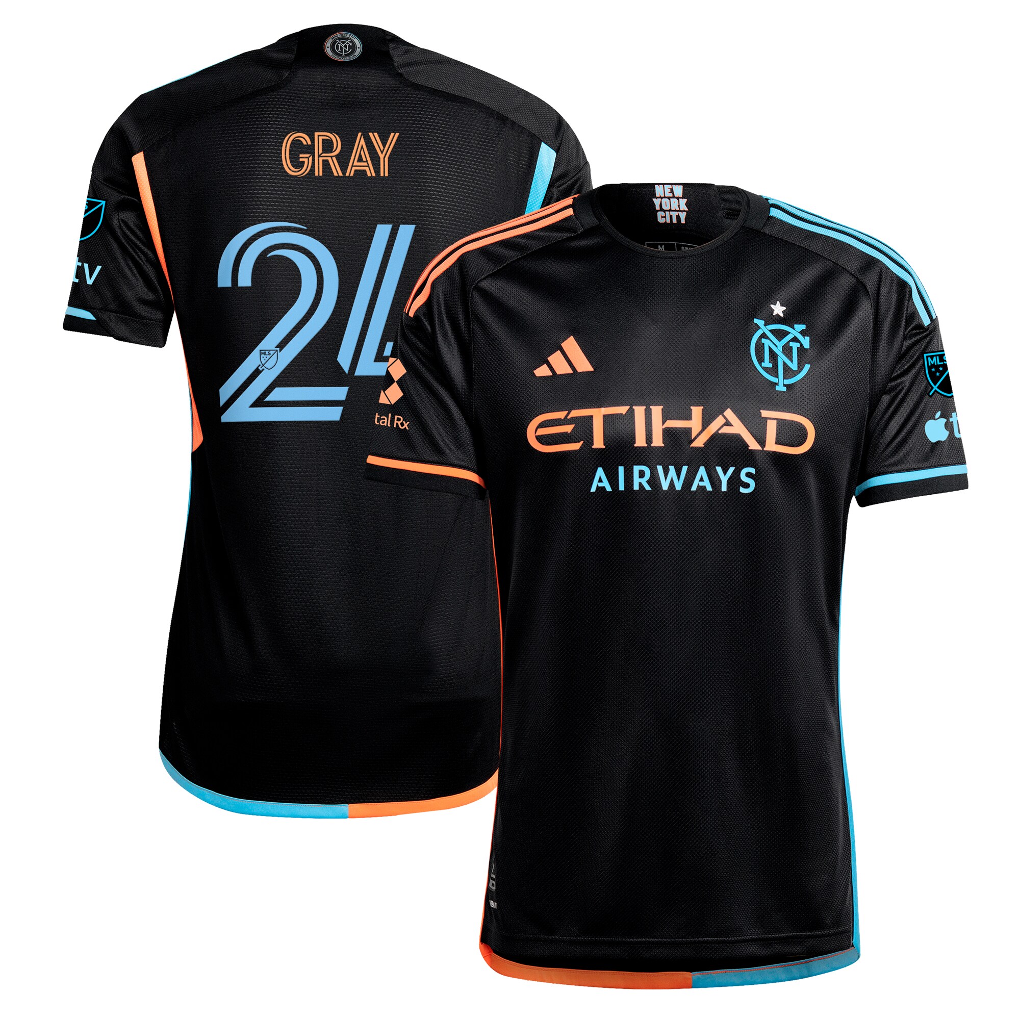 men8217s new york city fc tayvon gray adidas black 2024 247 kit authentic player jersey | San Jose Earthquakes Hats, Jerseys & MLS Apparel