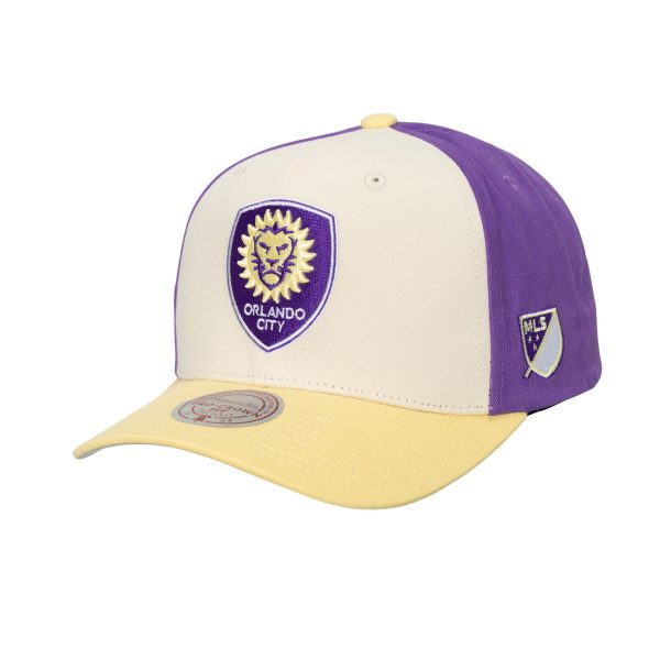men8217s orlando city sc mitchell amp ness cream brushed off pro crown snapback hat | San Jose Earthquakes Hats, Jerseys & MLS Apparel