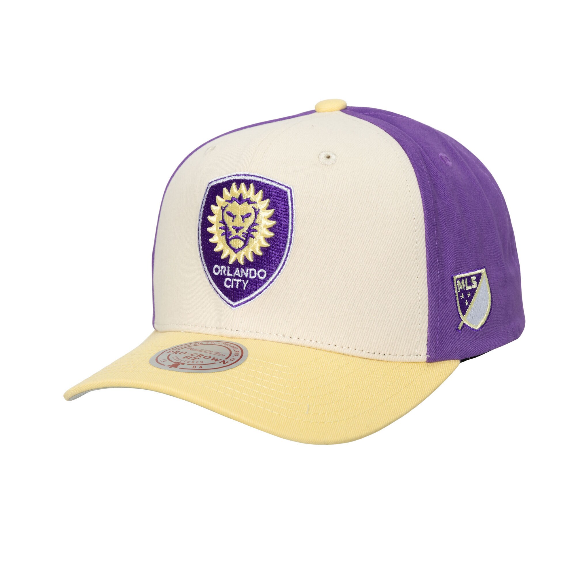 men8217s orlando city sc mitchell amp ness cream brushed off pro crown snapback hat | San Jose Earthquakes Hats, Jerseys & MLS Apparel
