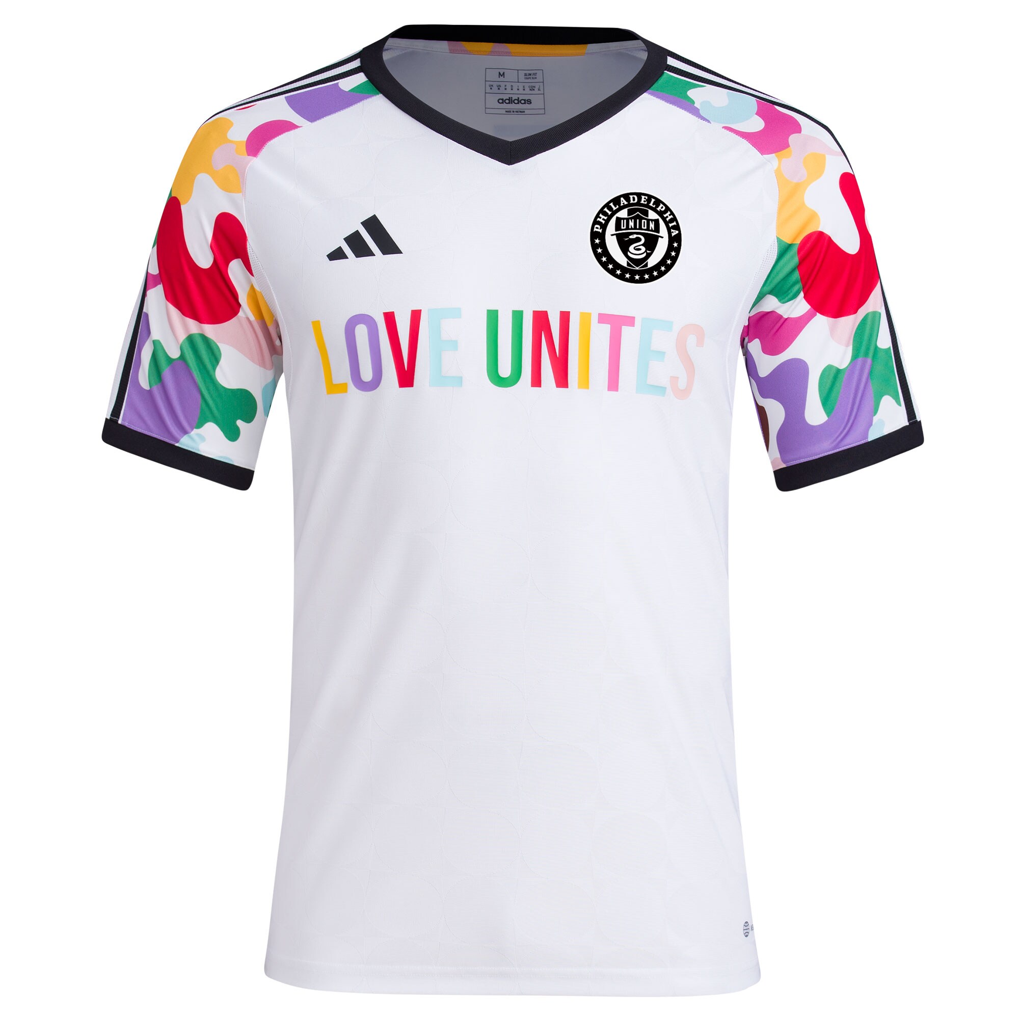 men8217s philadelphia union adidas white 2023 pride pre-match top | San Jose Earthquakes Hats, Jerseys & MLS Apparel