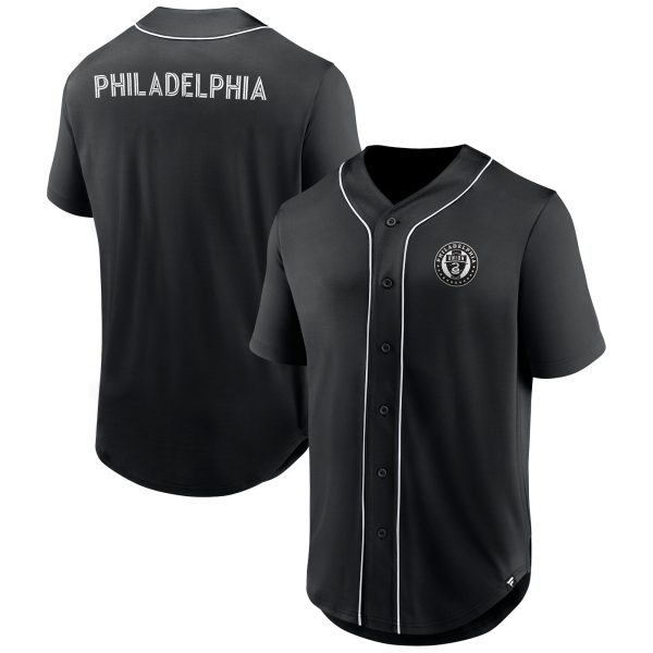 men8217s philadelphia union fanatics black third period fashion baseball button-up jersey | San Jose Earthquakes Hats, Jerseys & MLS Apparel