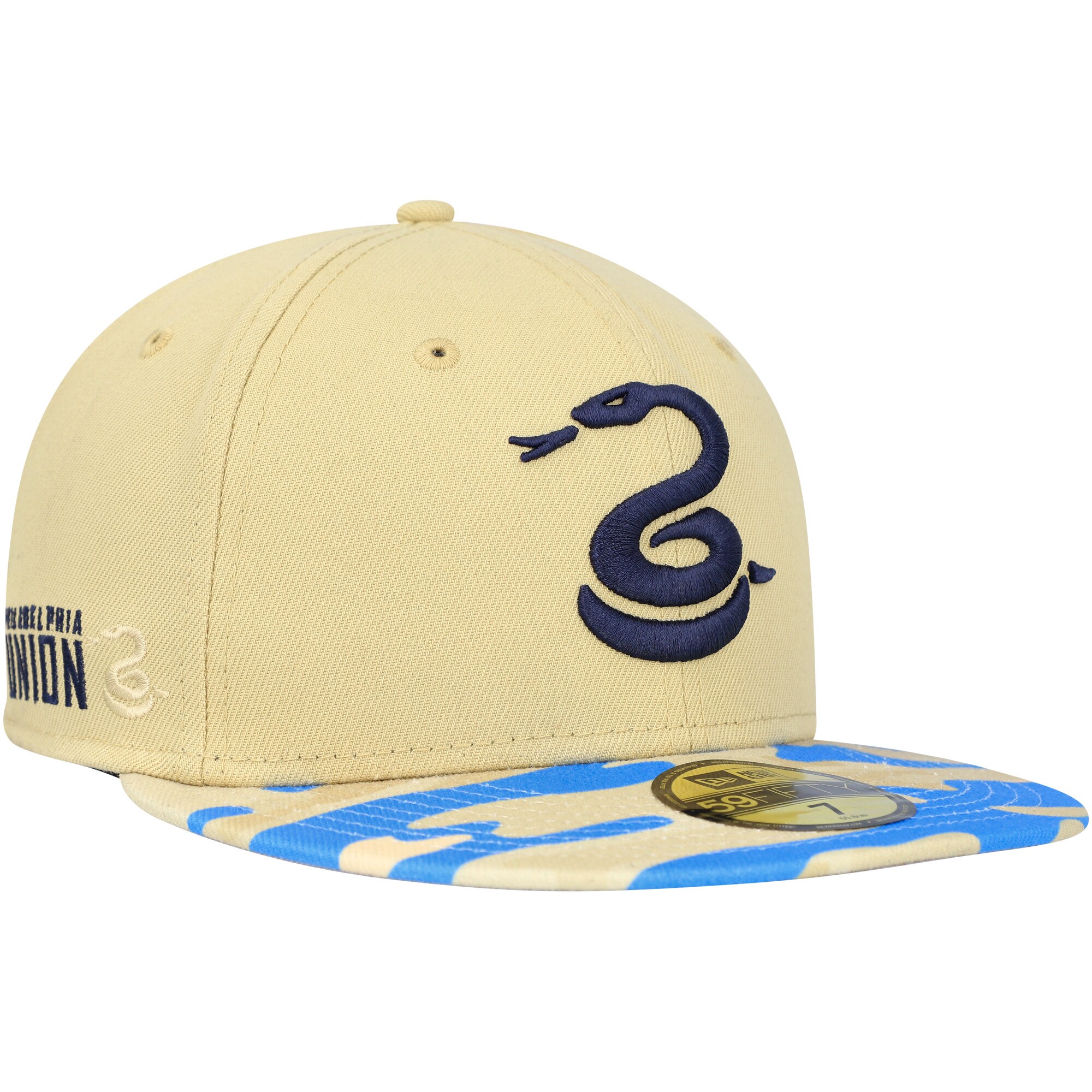 men8217s philadelphia union new era goldblue camo snake 59fifty fitted hat | San Jose Earthquakes Hats, Jerseys & MLS Apparel