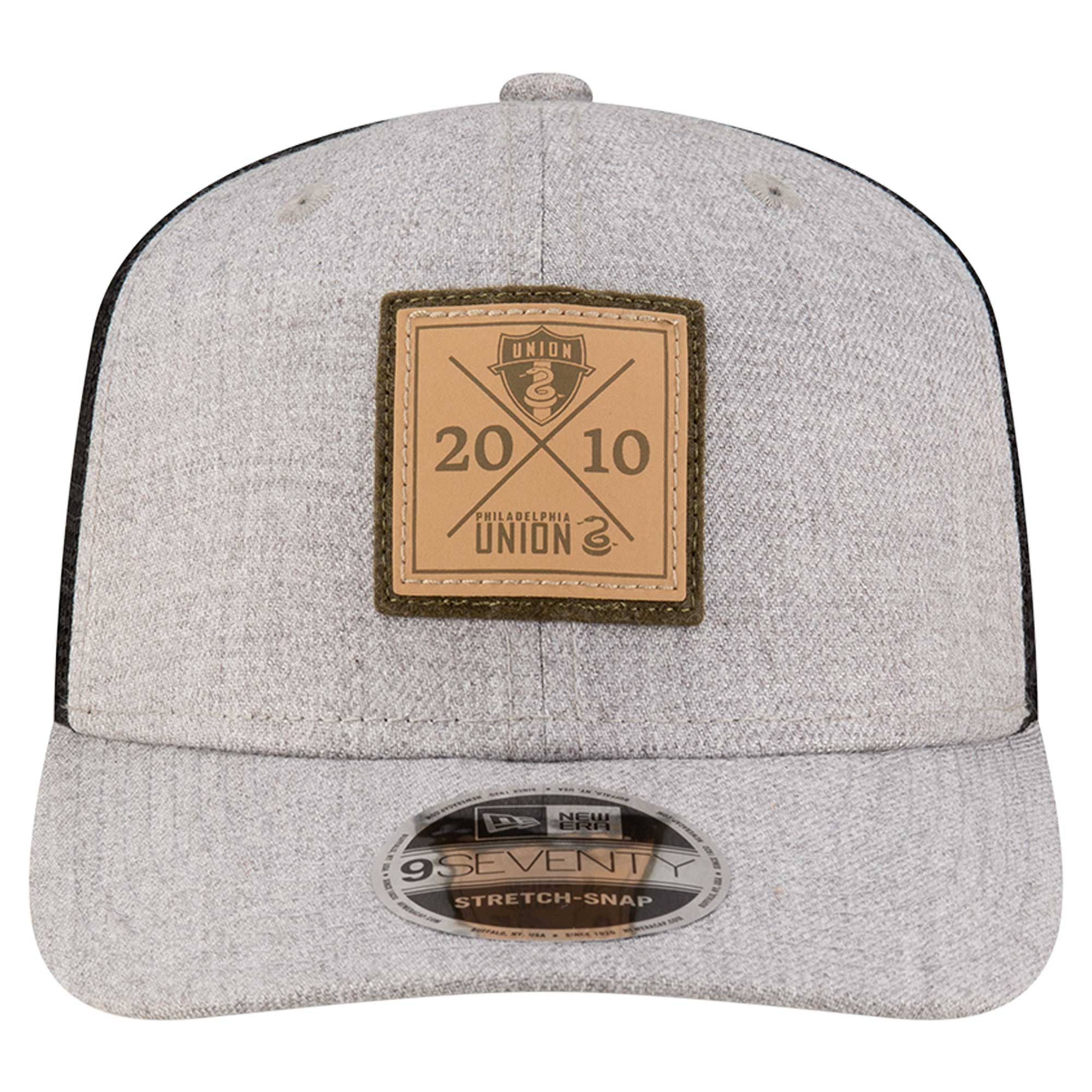 men8217s philadelphia union new era heather gray 9seventy coolera stretch-snap adjustable hat | San Jose Earthquakes Hats, Jerseys & MLS Apparel