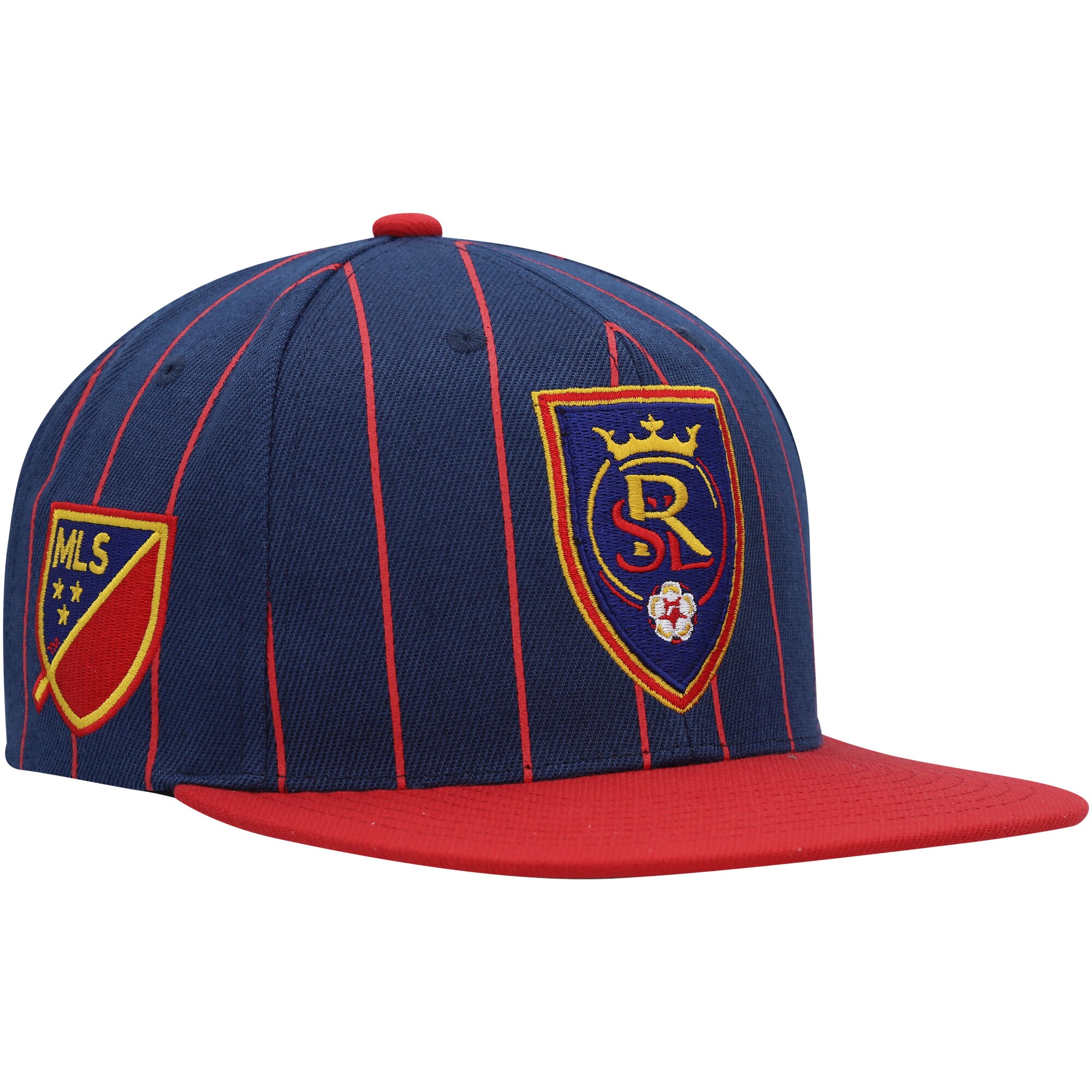 men8217s real salt lake mitchell amp ness navy team pin snapback hat | San Jose Earthquakes Hats, Jerseys & MLS Apparel