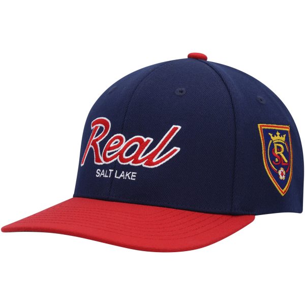 men8217s real salt lake mitchell amp ness navy team script 2.0 stretch snapback hat | San Jose Earthquakes Hats, Jerseys & MLS Apparel