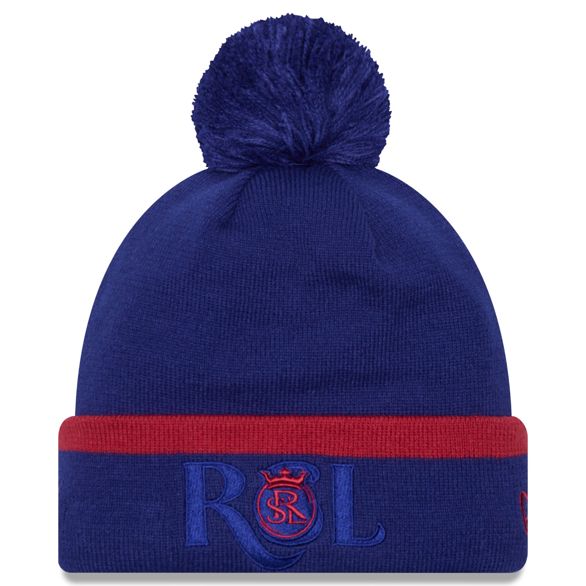men8217s real salt lake new era blue wordmark kick off cuffed knit hat with pom | San Jose Earthquakes Hats, Jerseys & MLS Apparel