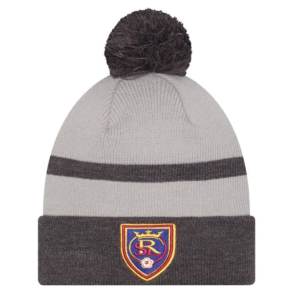 men8217s real salt lake new era gray 2025 kickoff cuffed knit hat with pom | San Jose Earthquakes Hats, Jerseys & MLS Apparel