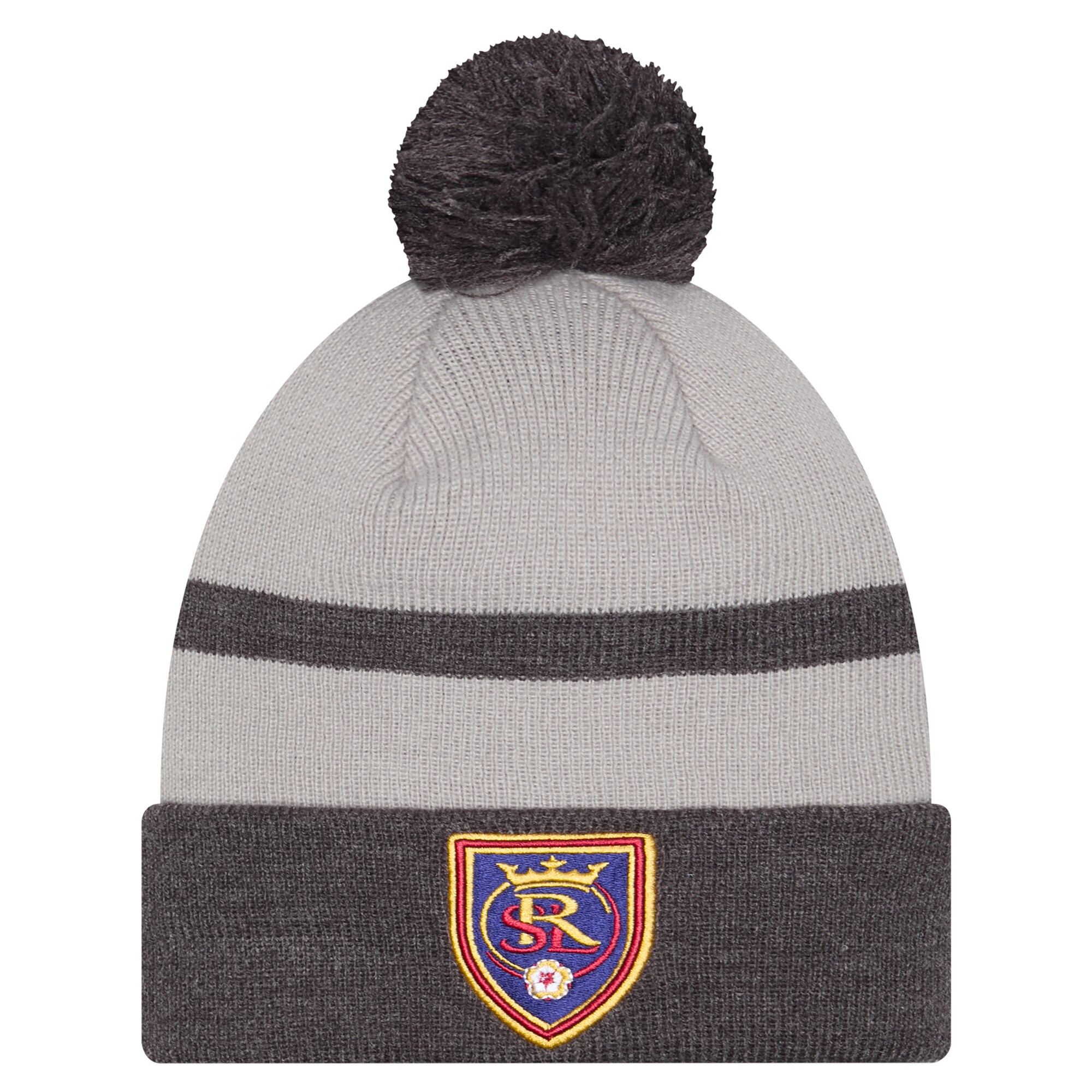 men8217s real salt lake new era gray 2025 kickoff cuffed knit hat with pom | San Jose Earthquakes Hats, Jerseys & MLS Apparel