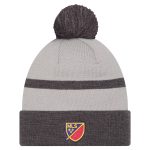 men8217s real salt lake new era gray 2025 kickoff cuffed knit hat with pom | San Jose Earthquakes Hats, Jerseys & MLS Apparel