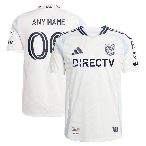 men8217s san diego fc adidas white 2025 woven into one authentic custom jersey | San Jose Earthquakes Hats, Jerseys & MLS Apparel