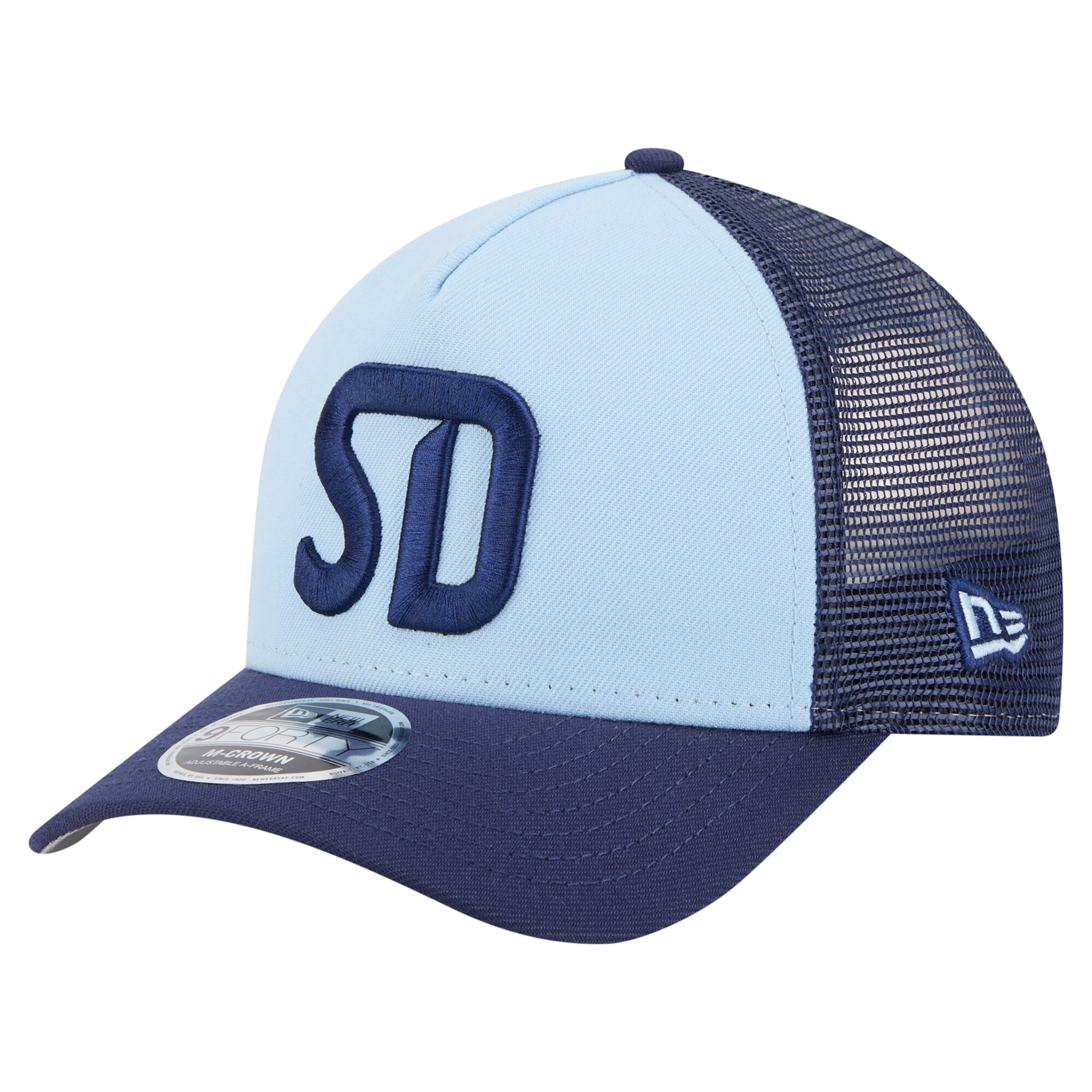 men8217s san diego fc new era light blue color pack 9forty a-frame adjustable trucker hat | San Jose Earthquakes Hats, Jerseys & MLS Apparel