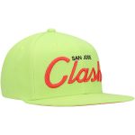 men8217s san jose clash mitchell amp ness green historic logo since 821796 foundation script snapback hat | San Jose Earthquakes Hats, Jerseys & MLS Apparel