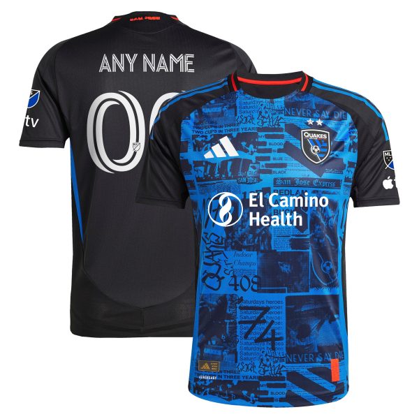 men8217s san jose earthquakes adidas black 2025 headliner authentic custom jersey | San Jose Earthquakes Hats, Jerseys & MLS Apparel