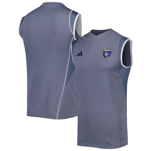 men8217s san jose earthquakes adidas gray 2023 on-field sleeveless training jersey | San Jose Earthquakes Hats, Jerseys & MLS Apparel