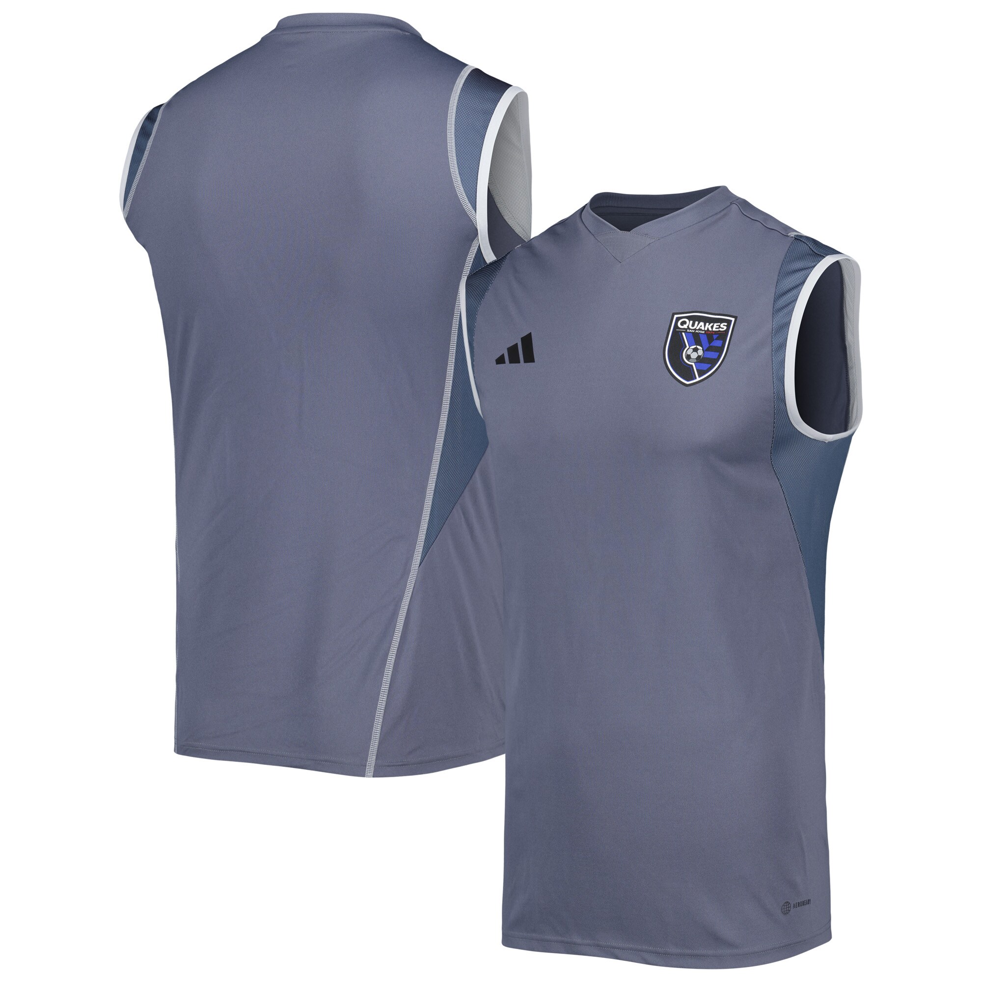 men8217s san jose earthquakes adidas gray 2023 on-field sleeveless training jersey | San Jose Earthquakes Hats, Jerseys & MLS Apparel