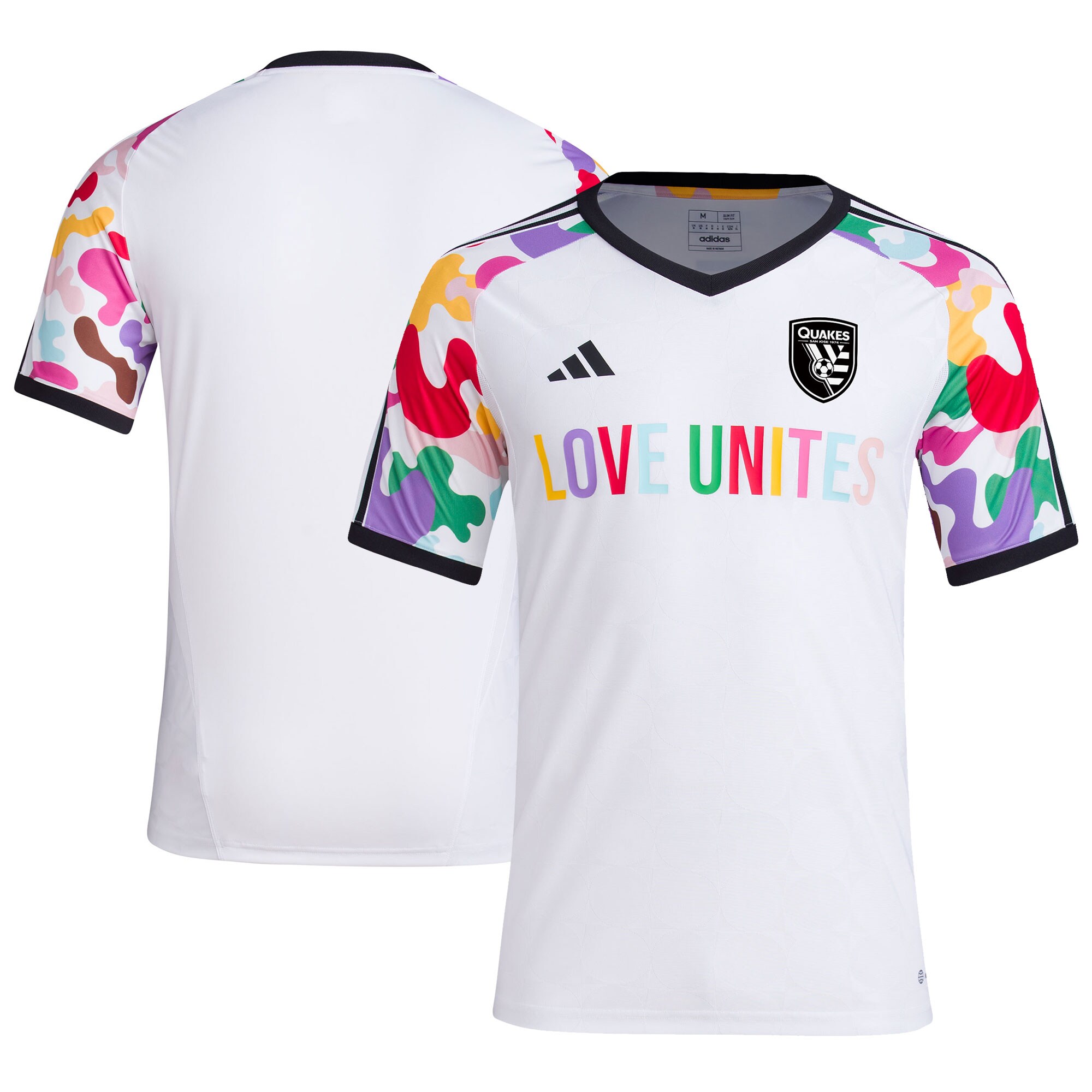 men8217s san jose earthquakes adidas white 2023 pride pre-match top | San Jose Earthquakes Hats, Jerseys & MLS Apparel