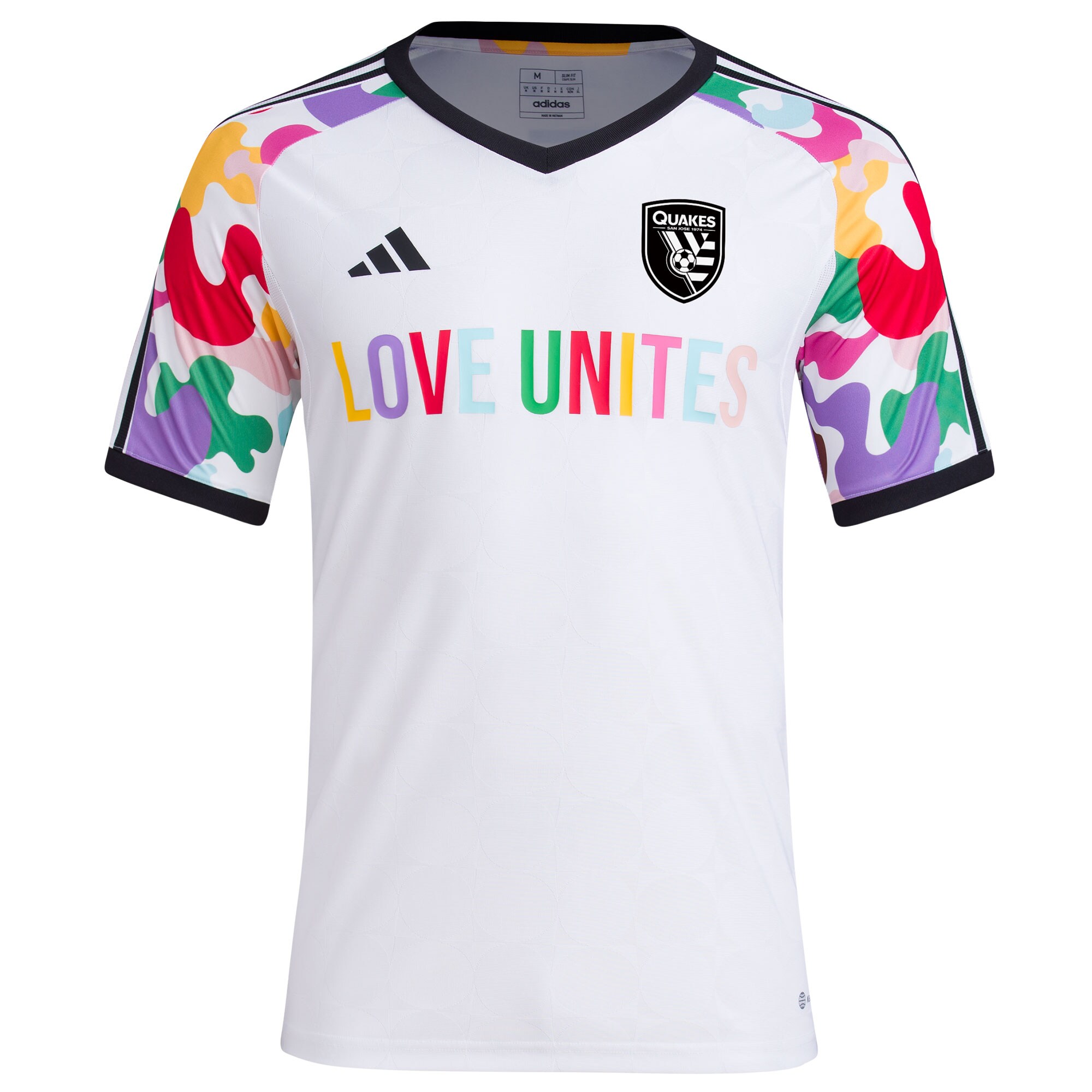 men8217s san jose earthquakes adidas white 2023 pride pre-match top | San Jose Earthquakes Hats, Jerseys & MLS Apparel