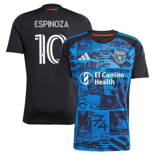 men8217s san jose earthquakes cristian espinoza adidas black 2025 headliner replica player jersey | San Jose Earthquakes Hats, Jerseys & MLS Apparel
