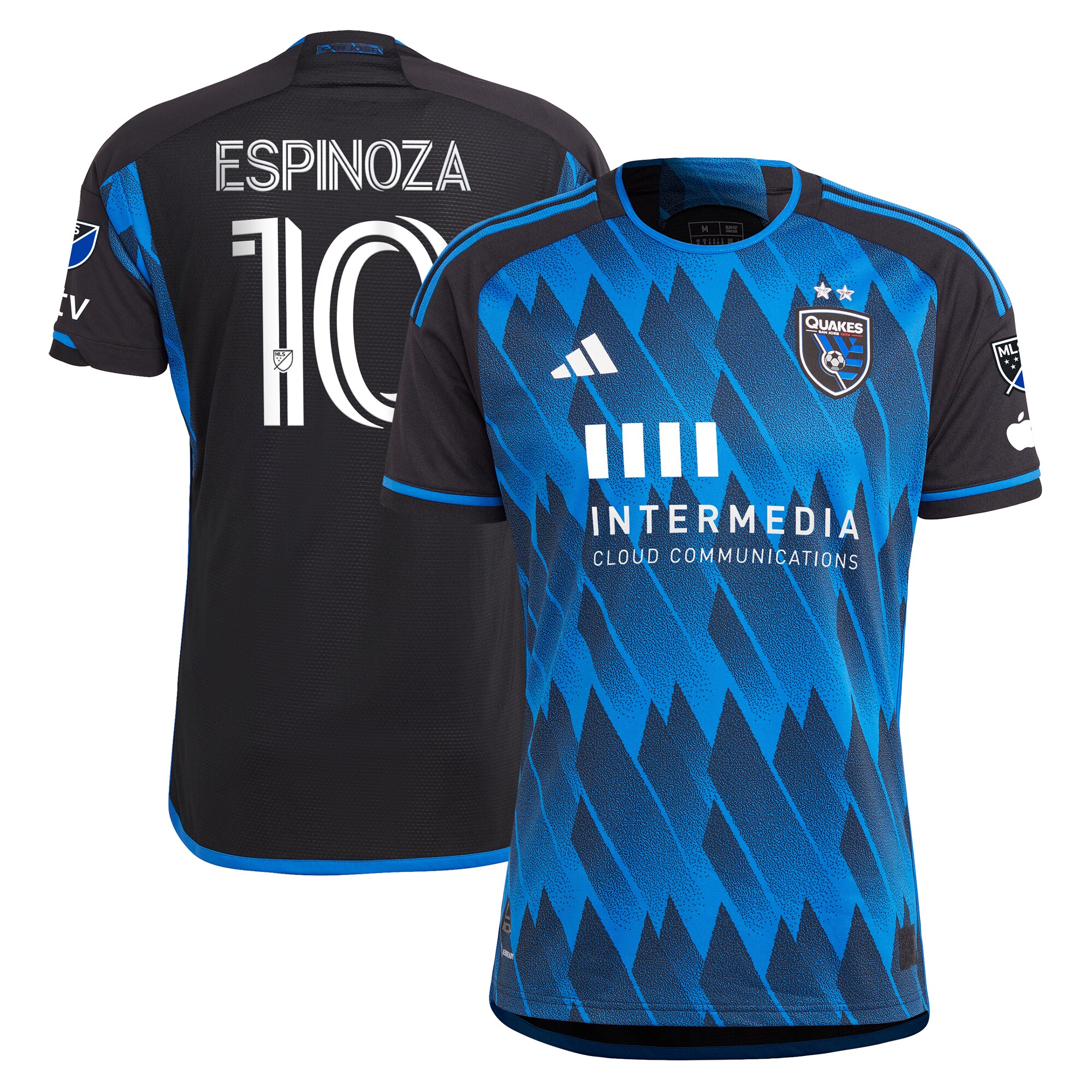 men8217s san jose earthquakes cristian espinoza adidas blue 2023 active fault jersey authentic jersey | San Jose Earthquakes Hats, Jerseys & MLS Apparel