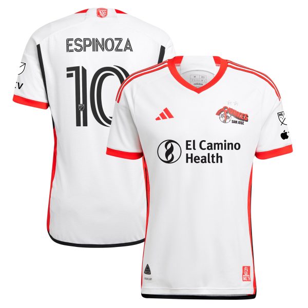 men8217s san jose earthquakes cristian espinoza adidas white 2025 the 50 kit authentic player jersey | San Jose Earthquakes Hats, Jerseys & MLS Apparel