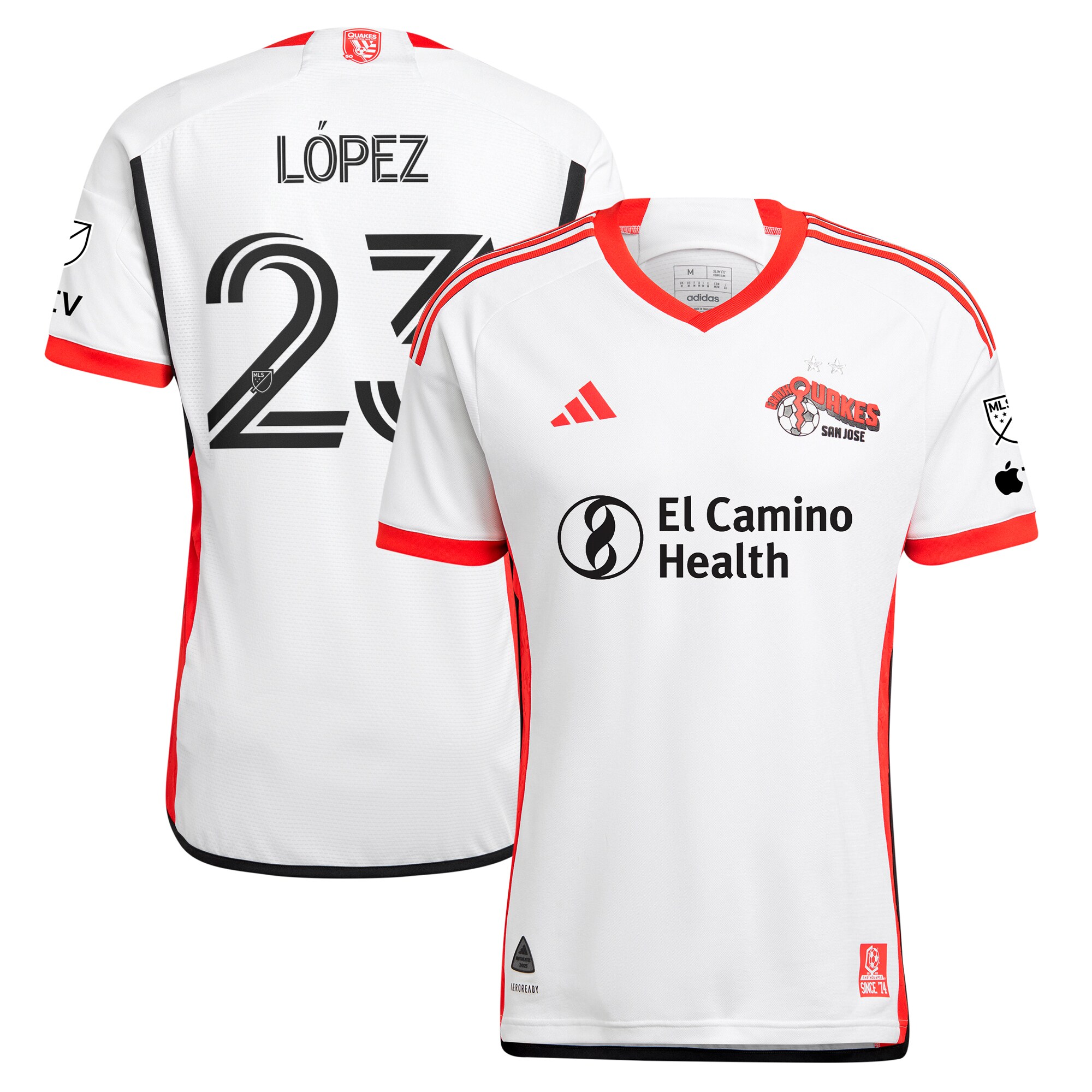 men8217s san jose earthquakes hernán lópez adidas white 2025 the 50 kit authentic player jersey | San Jose Earthquakes Hats, Jerseys & MLS Apparel