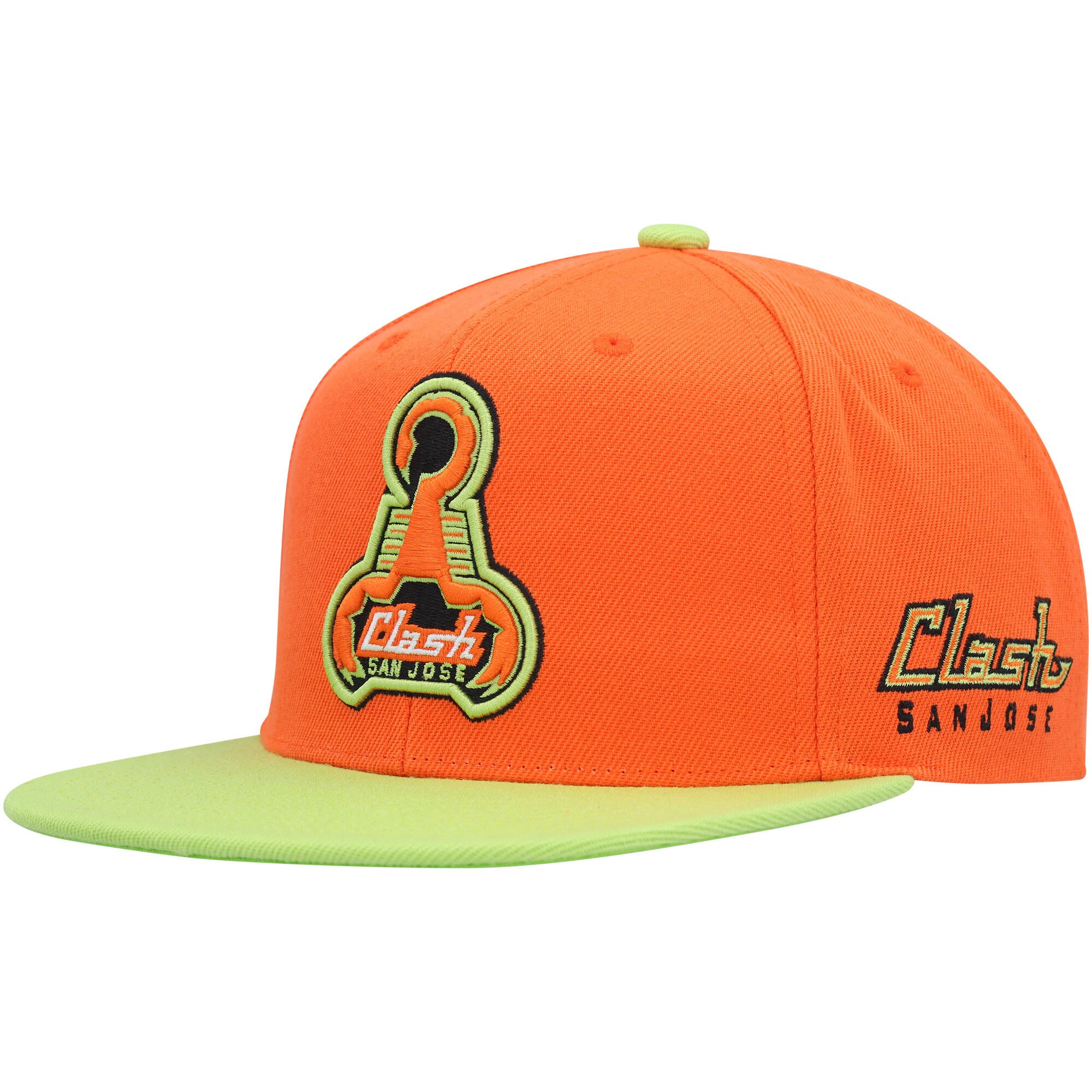 men8217s san jose earthquakes mitchell amp ness orange throwback logo snapback hat | San Jose Earthquakes Hats, Jerseys & MLS Apparel