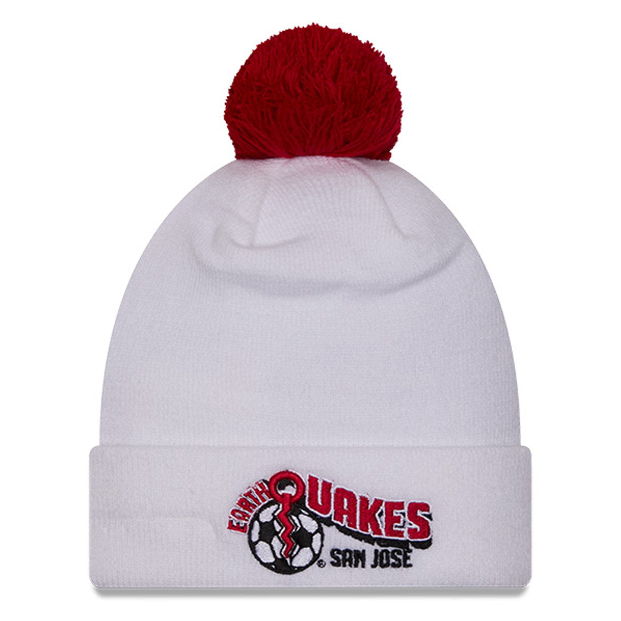men8217s san jose earthquakes new era white jersey hook cuff knit hat with pom | San Jose Earthquakes Hats, Jerseys & MLS Apparel