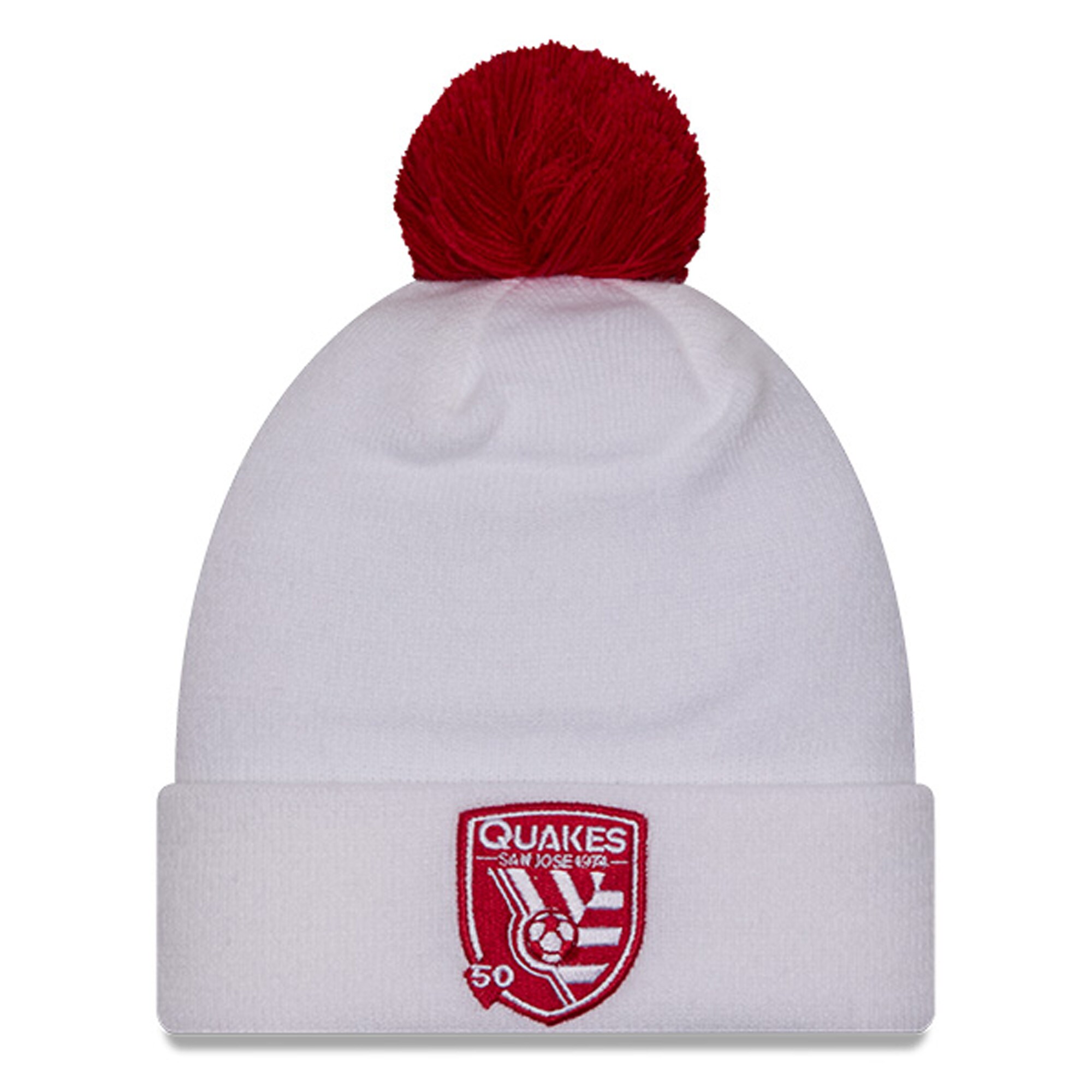 men8217s san jose earthquakes new era white jersey hook cuff knit hat with pom | San Jose Earthquakes Hats, Jerseys & MLS Apparel