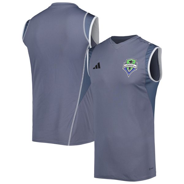 men8217s seattle sounders fc adidas gray 2023 on-field sleeveless training jersey | San Jose Earthquakes Hats, Jerseys & MLS Apparel