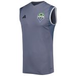 men8217s seattle sounders fc adidas gray 2023 on-field sleeveless training jersey | San Jose Earthquakes Hats, Jerseys & MLS Apparel