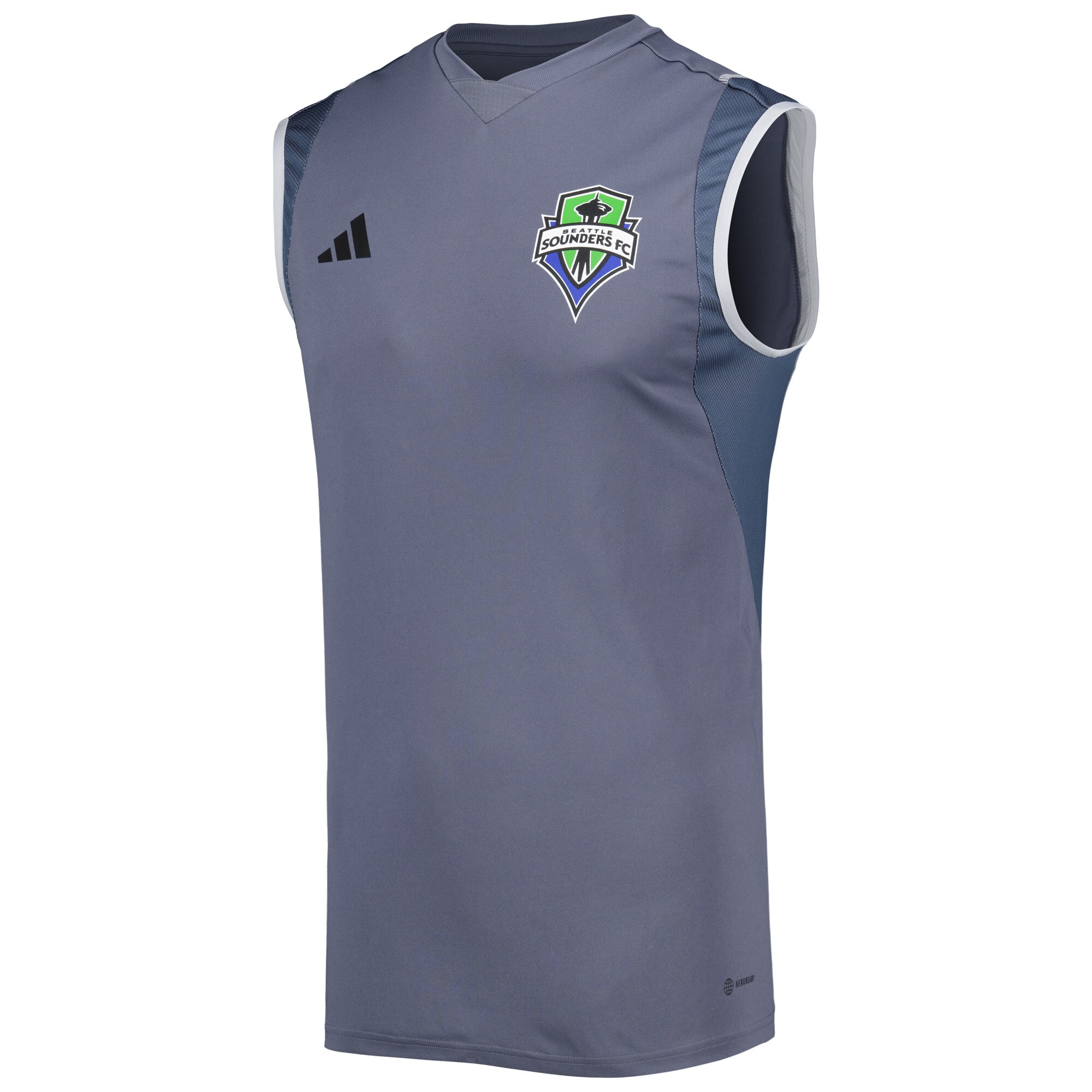men8217s seattle sounders fc adidas gray 2023 on-field sleeveless training jersey | San Jose Earthquakes Hats, Jerseys & MLS Apparel