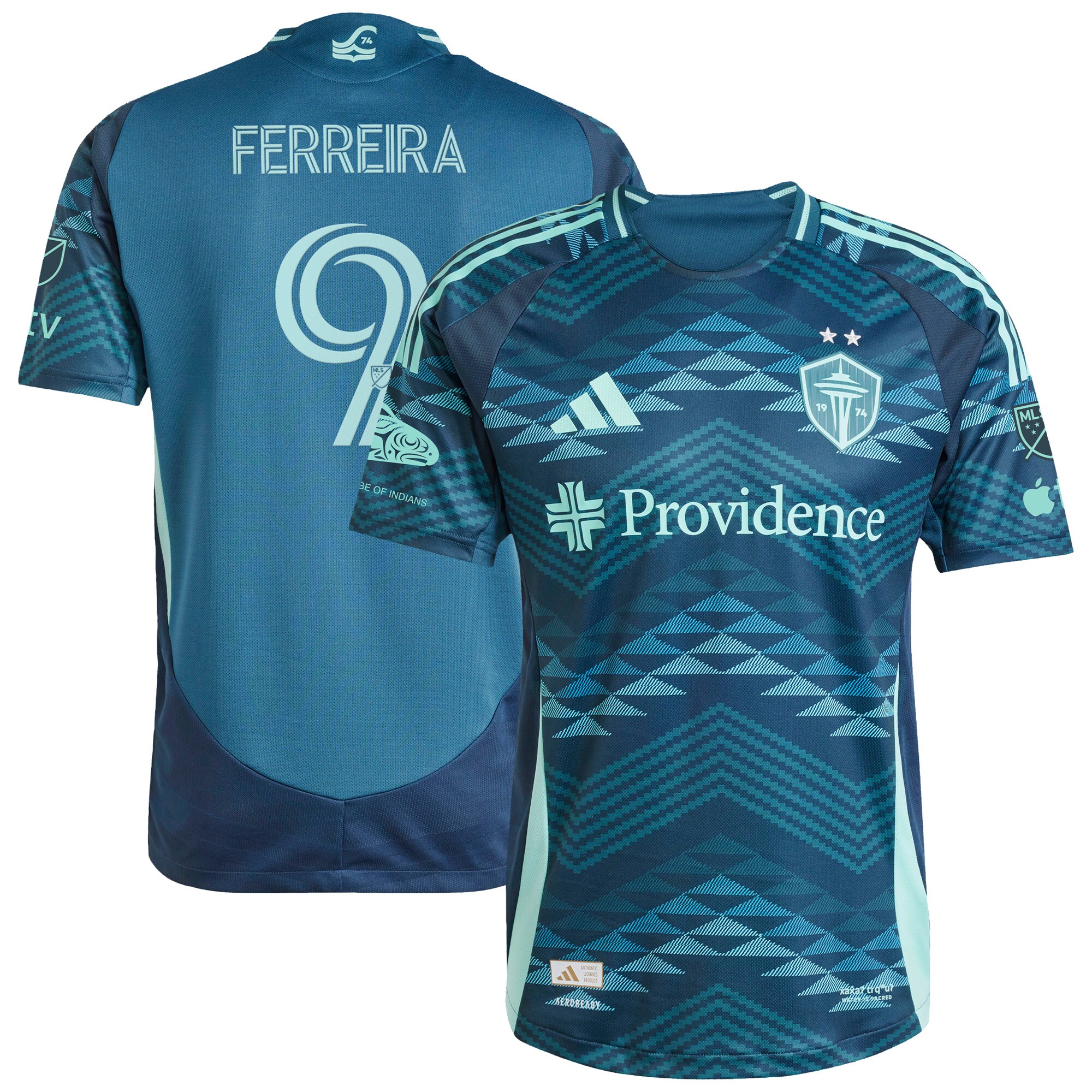 men8217s seattle sounders fc jesus ferreira adidas blue 2025 the salish sea kit authentic player jersey | San Jose Earthquakes Hats, Jerseys & MLS Apparel