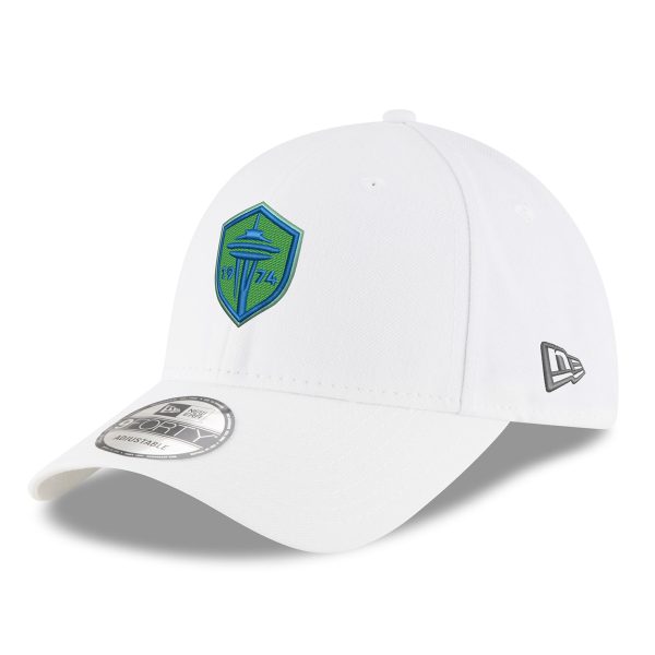 men8217s seattle sounders fc new era white primary logo 9forty adjustable hat | San Jose Earthquakes Hats, Jerseys & MLS Apparel
