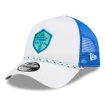 men8217s seattle sounders fc new era whiteblue court sport foam a-frame 9forty adjustable trucker hat | San Jose Earthquakes Hats, Jerseys & MLS Apparel