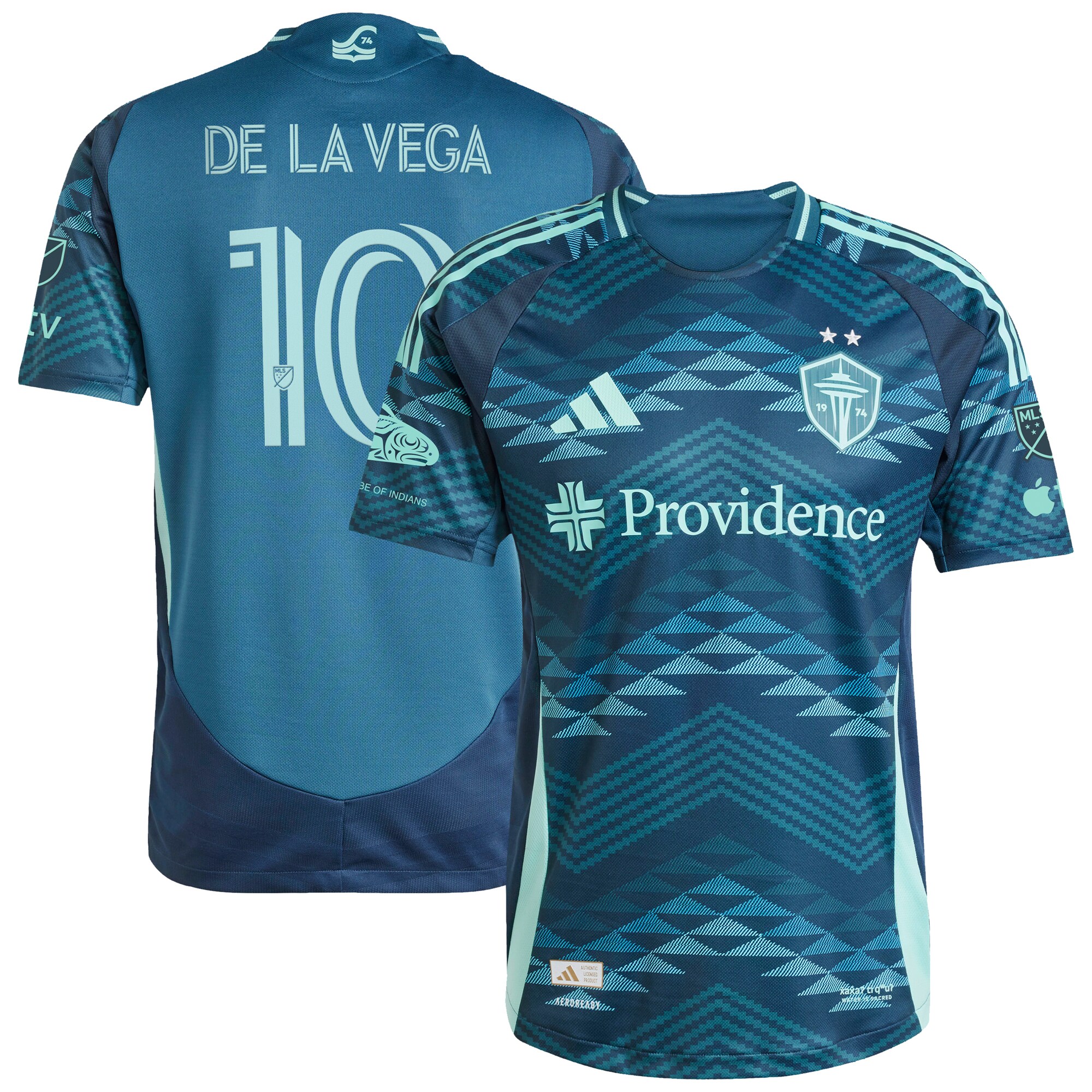 men8217s seattle sounders fc pedro de la vega adidas blue 2025 the salish sea kit authentic player jersey | San Jose Earthquakes Hats, Jerseys & MLS Apparel