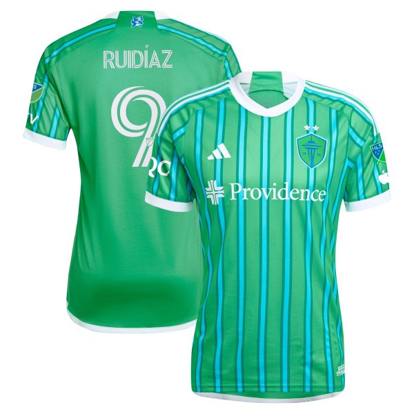 men8217s seattle sounders fc raul ruidiaz adidas green 2024 the anniversary kit authentic player jersey | San Jose Earthquakes Hats, Jerseys & MLS Apparel
