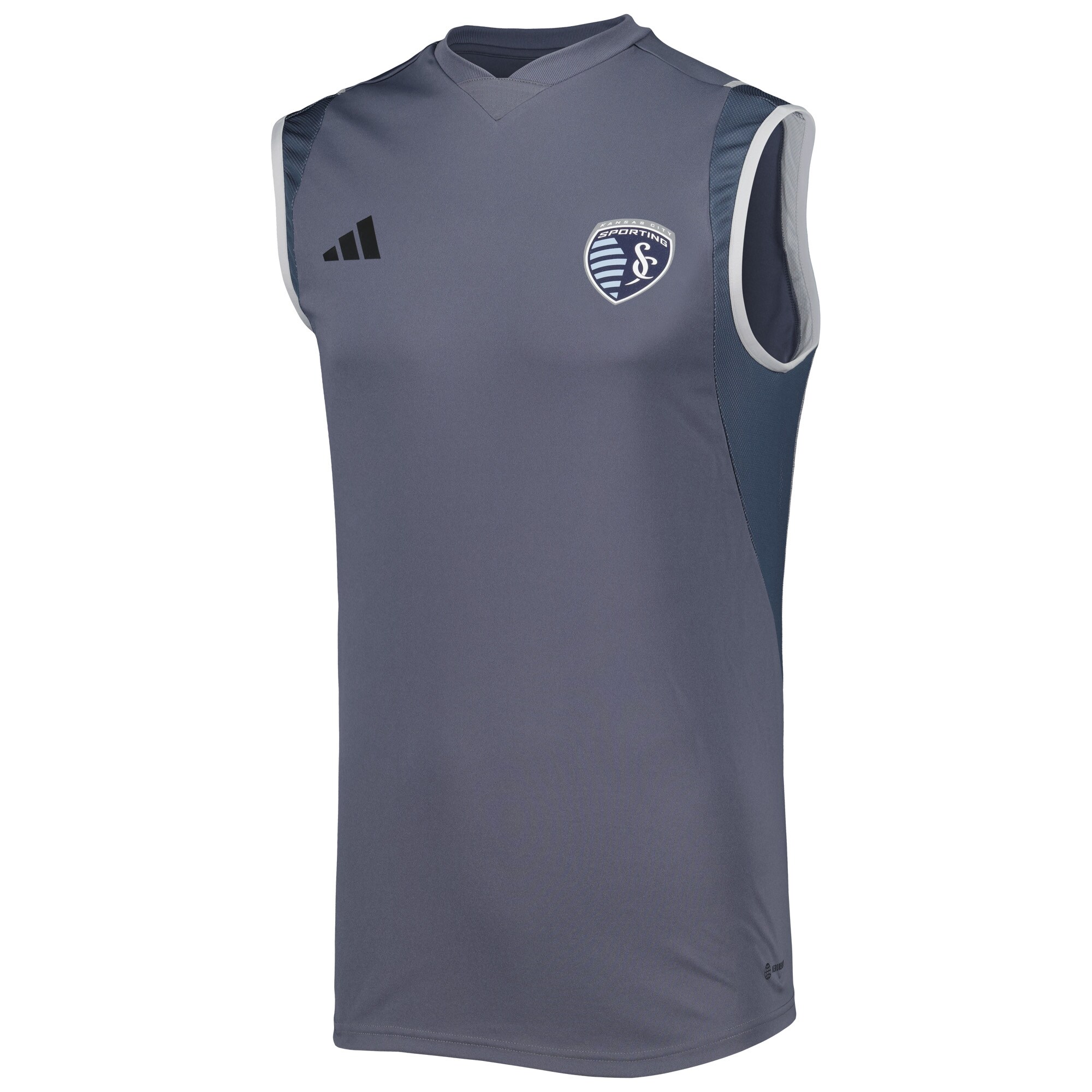 men8217s sporting kansas city adidas gray 2023 on-field sleeveless training jersey | San Jose Earthquakes Hats, Jerseys & MLS Apparel
