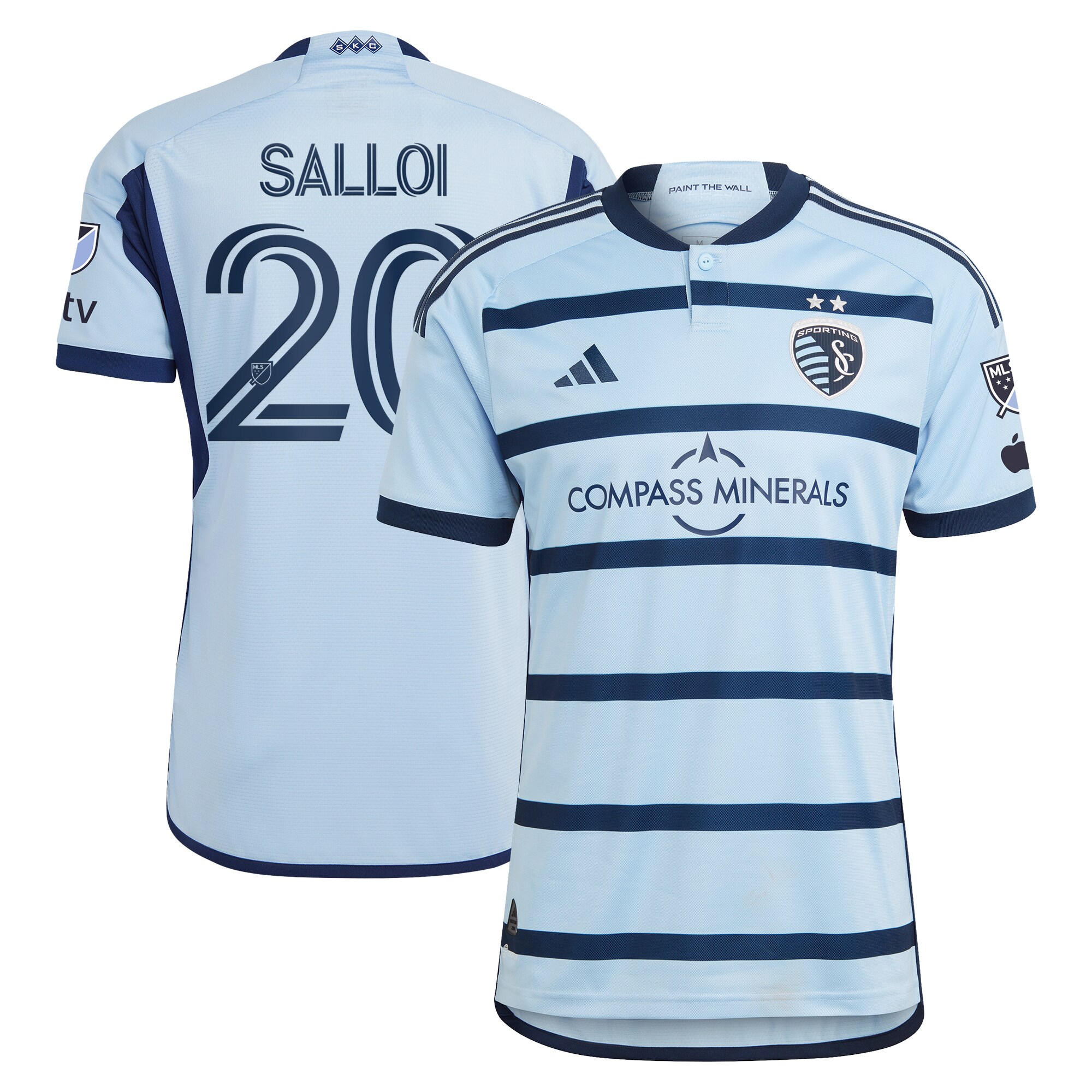 men8217s sporting kansas city daniel salloi adidas light blue 2023 hoops 4.0 authentic player jersey | San Jose Earthquakes Hats, Jerseys & MLS Apparel