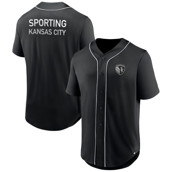men8217s sporting kansas city fanatics black third period fashion baseball button-up jersey | San Jose Earthquakes Hats, Jerseys & MLS Apparel